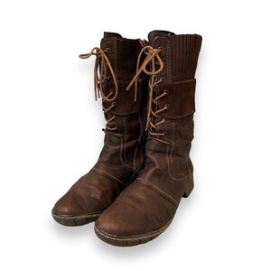 Stunning Vintage Grunge Boxing Boots Camel Active 100% Leather Mid 
