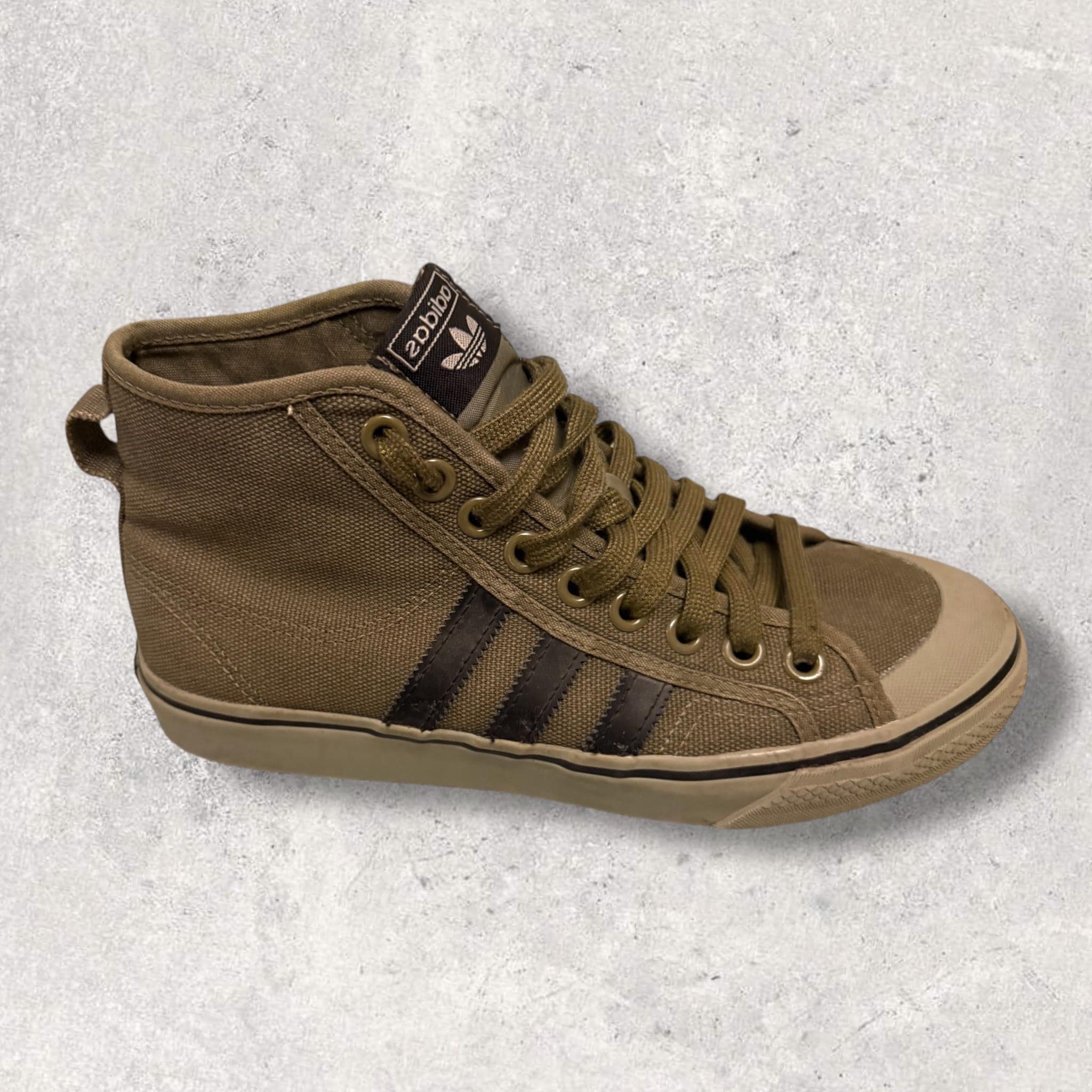 Iconic Adidas Nizza Hi Vintage Sneakers Canvas Olive Khaki UNISEX Trainers  Opium Drill Avant-garde Gorpcore Rare | UK7US7.5 - Etsy