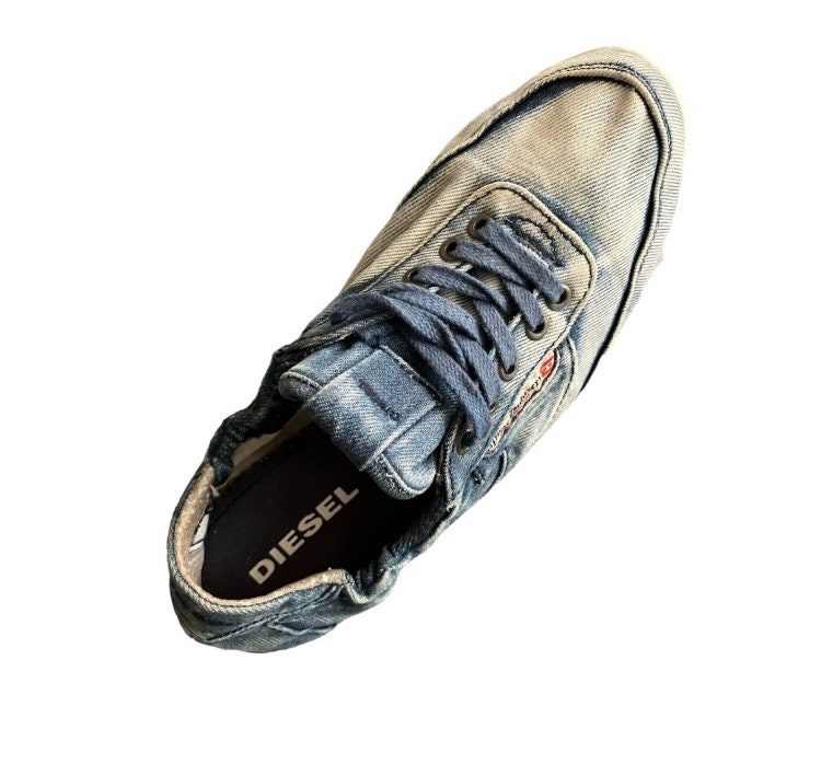 靴 00s y2k archive DIESEL leather shoes Diesel Y2K Vintage Leather Shoes Men 10.5US 44 Black Crack