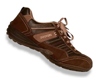 Iconic 100% Dockers brown trainers UNISEX shoes Y2K vintage sneakers 90s 00s opium Grunge Gorpcore |size 42