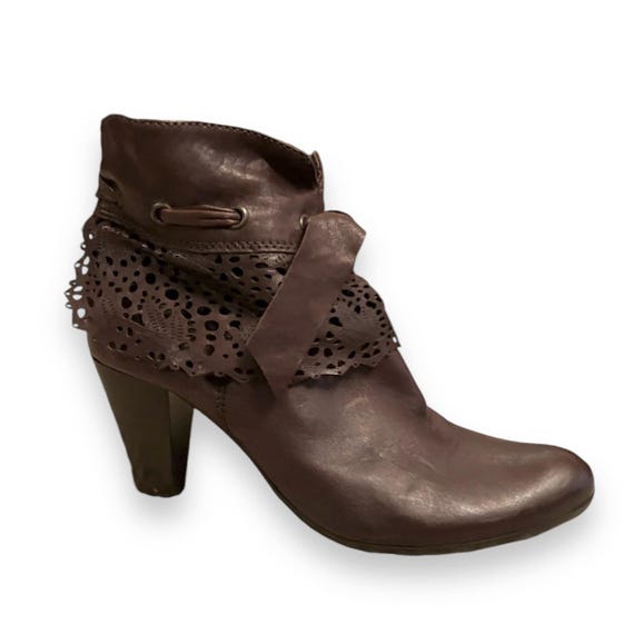 y2k pointed toe opium leather shoes（Extravagant Vintage