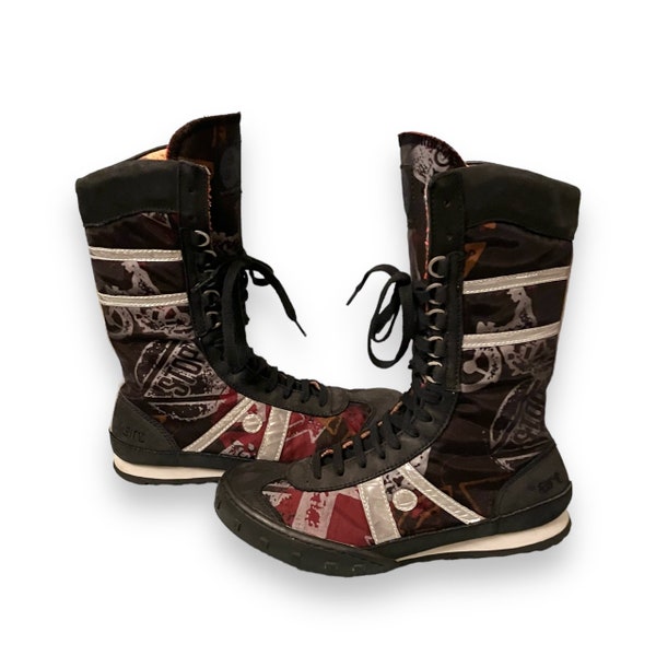 ART* Vintage Avant Garde | boxing boots | Y2K Moto | Wrestling Shoes| The Art Company 38| deadstock | moto shoes | vintage boots | Archive