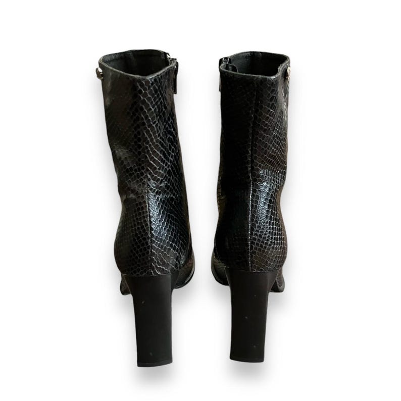 Vintage Buffalo London Leather Ankle Boots | 90s Y2K Square Toe Block Heel | Archive Statement Boots image 9