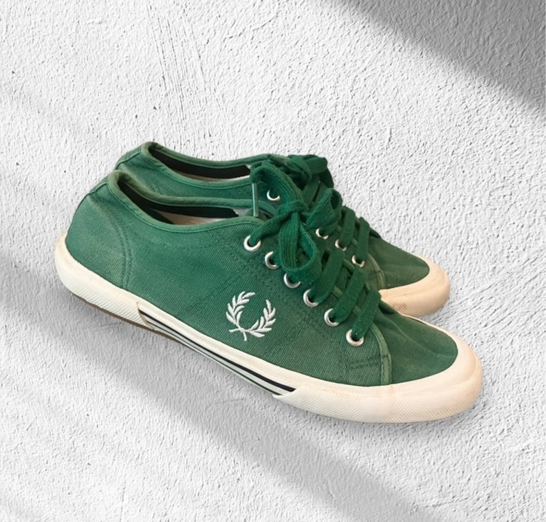 Y2K Fred Perry Men s Iconic Green Trainers UNISEX Opium Drill Sneakers y2k-fred-perry-men-s-iconic-green-trainers-unisex-opium-drill-sneakers