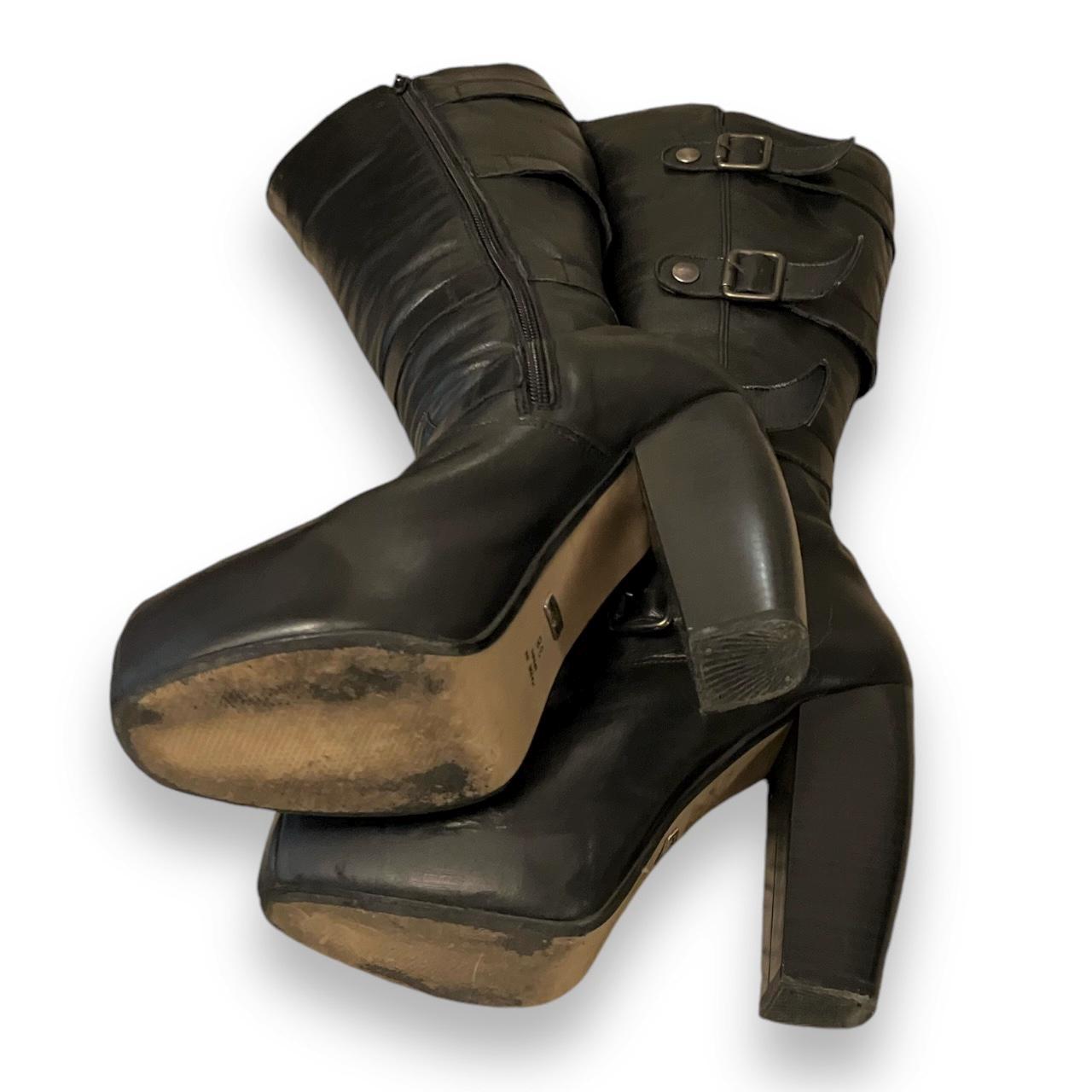 靴 BUFFALO BOBS leather boots Y2K archive Buffalo London Archive 90s Platform Boots Iconic Knee High Leather