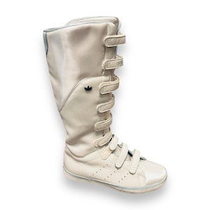 Adidas Iconic Vintage White High Knee Boots Hype Archive Adidas Boxing Shoes  Biker Boots Opium Subversive Mostro | 36 - Etsy