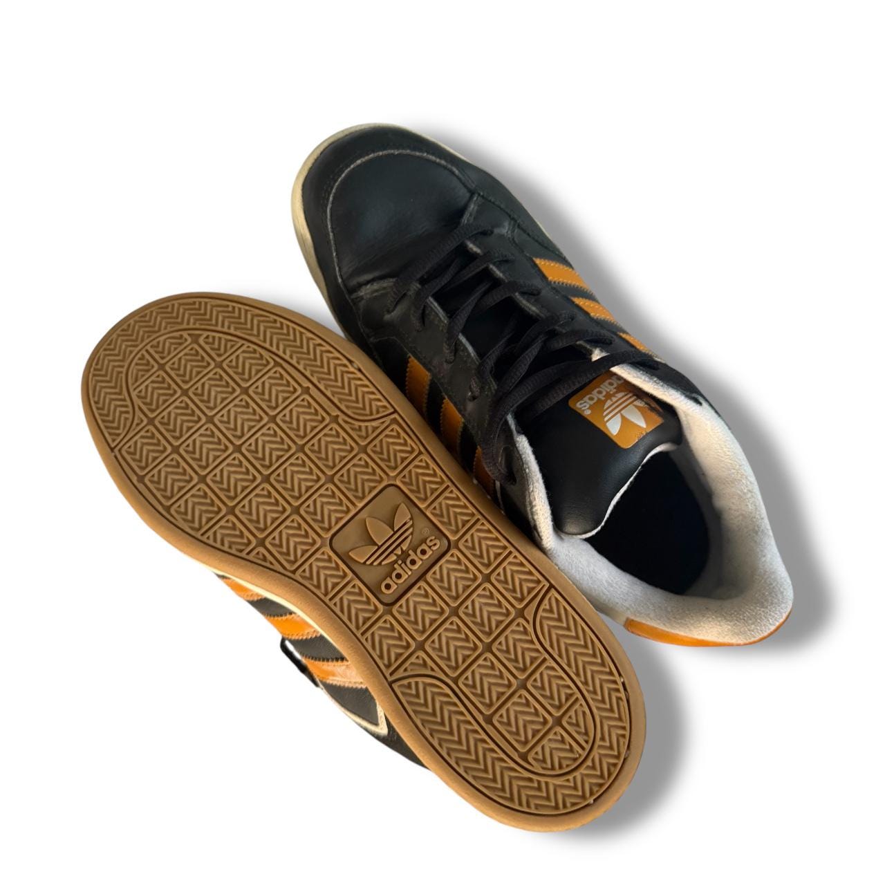 ADIDAS Iconic Vintage Black Leather 90s 00s Sneakers Y2K Shoes