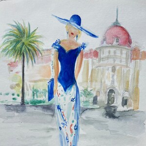 Watercolor drawing &quot;Little lady of the prom&quot;