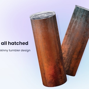 Red and Orange Rusty Metal Tumbler Design | 20oz Skinny Straight Tumbler Design PNG |  Sublimation | Print on Demand | Digital Download