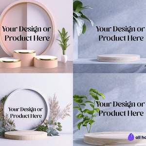 4 Product Background Mockup Bundle | Flat Mockup | JPG | Digital Download