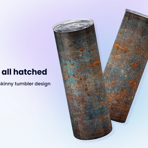 Rusted Metal Tumbler Design | 20oz Skinny Straight Tumbler Design PNG |  Sublimation | Print on Demand | Digital Download