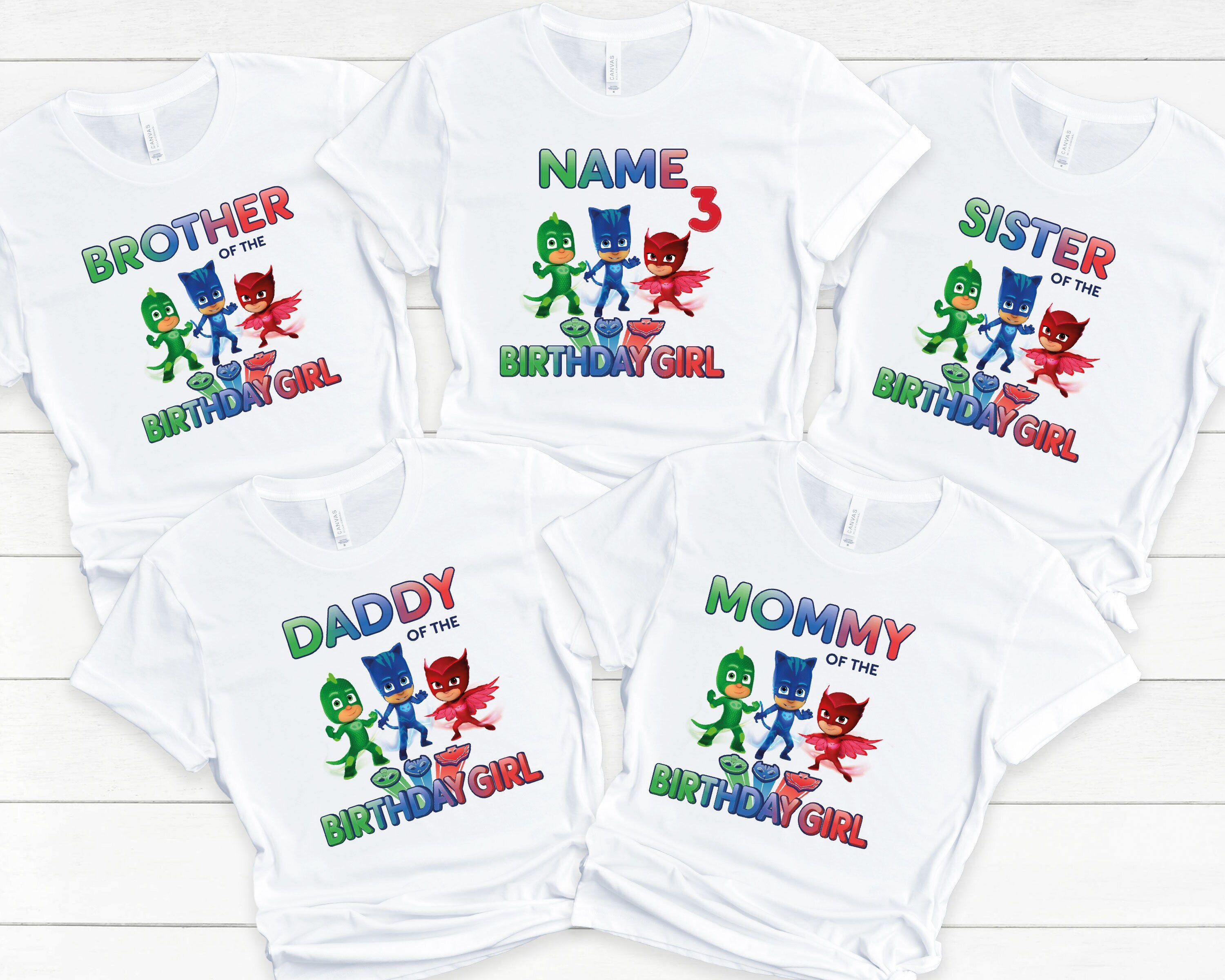 Custom PJ Masks Birthday Girl and Boy Shirt Birthday Party Etsy Canada