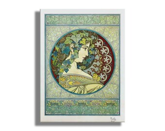 Ivy by Alphonse Mucha Illustration Art Nouveau Style, Giclee Print, Wall Decor, Home Wall Deco, Printed Poster Fine Art, Gift for Her