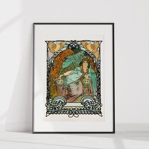 Fragment from Ilsée Princesse Illustration by Alphonse Mucha Famous Painter Art Nouveau Hahnemuhle Giclee Print Wall Decor Fine Art