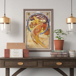The Arts Series: Dance by Alphonse Mucha Gallery Canvas Rolled Canvas Matte Finish Art Nouveau Style Giclee Print Fine Art Wall Decor