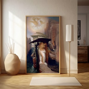 Perseus and Andromeda by Leighton, Mythology Wall Art, Giclee Print,  Rolled Canvas Print Decor, Fine Art, Canvas Wall Art, Famous Paintings