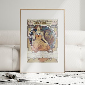 Exposition Universelle & Internationale  Illustration by Alphonse Mucha Art Nouveau Style Giclee Print Vintage Wall Decor Home Wall Deco
