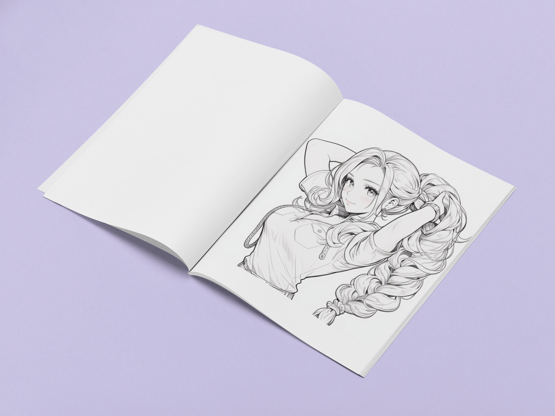Kawaii Anime Coloring Book Anime Girl Instant Download for Book ...