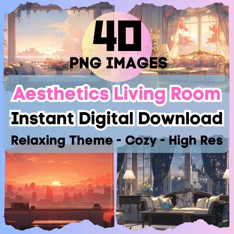 Cute Aesthetics Art Kawaii Living Room Images High Resolution - Etsy