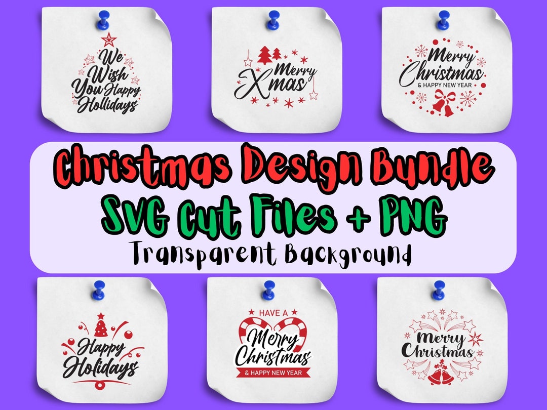 Christmas Design Bundle SVG Cut File PNG for Commercial Use Transparent ...