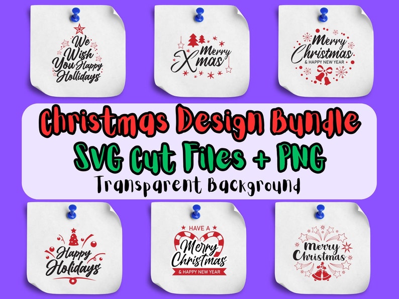 Christmas Design Bundle SVG Cut File PNG for Commercial Use Transparent ...