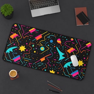 80s Retro Video Game Arcade Carpet Desk Mat