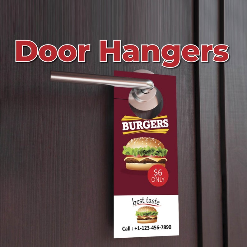 Door Hangers Printing , Full Colour, 2 Sided, Customisable Door Hanger
