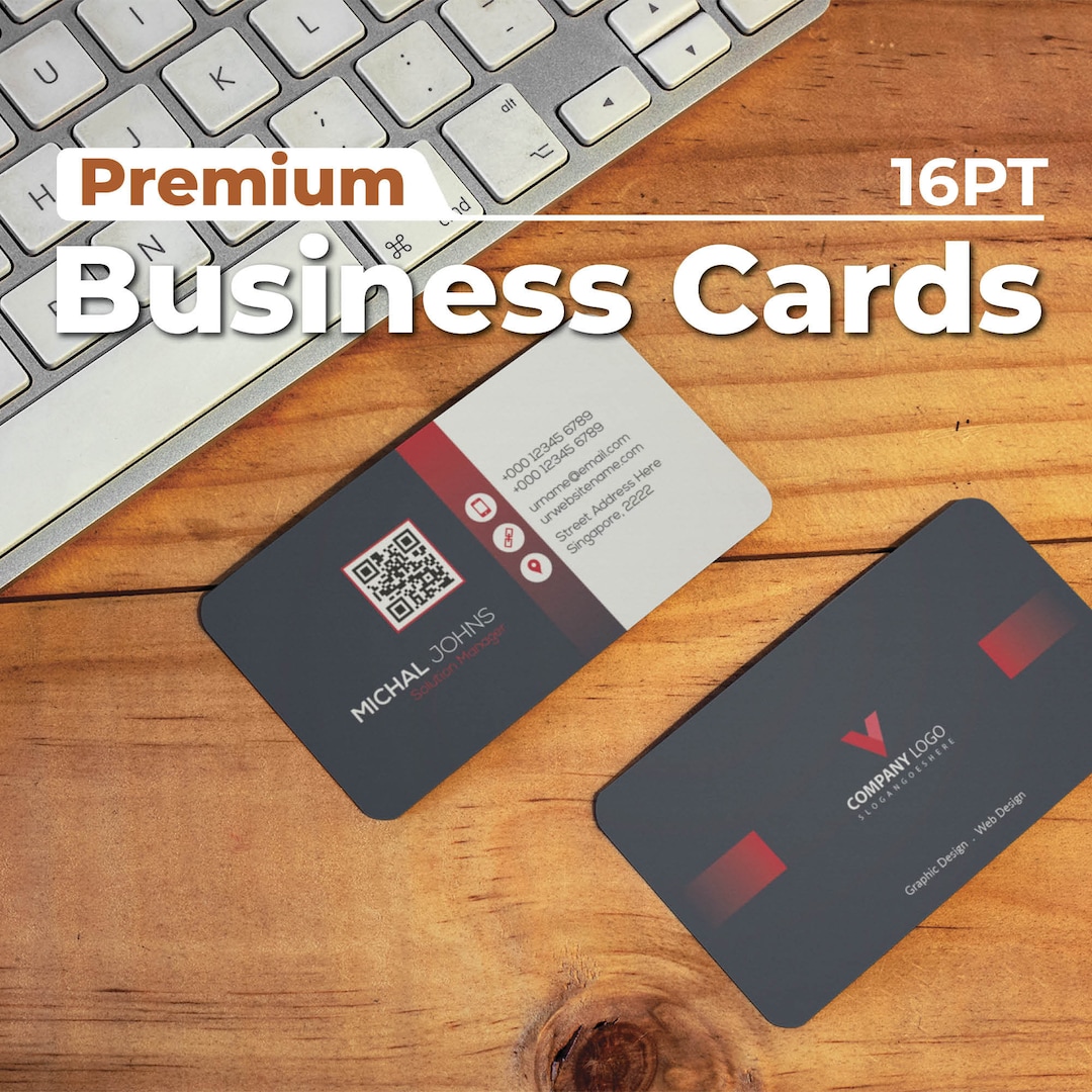 16PT Premium Business Card Printing Single or Double Sided Custom