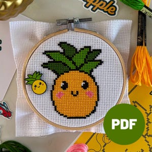 Pineapple Cross Stitch PDF Pattern - Instant Download