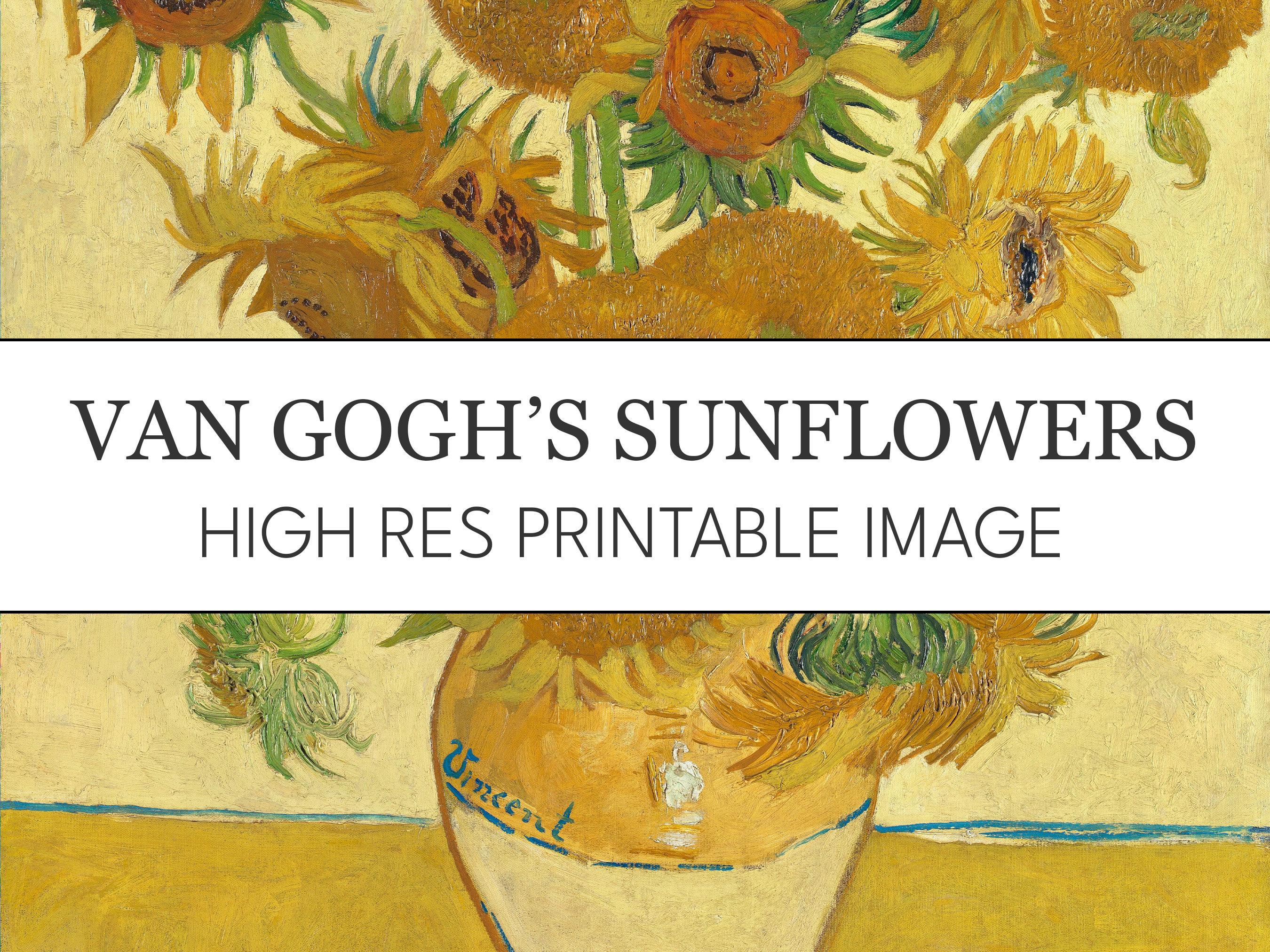 Sunflowers Van Gogh High Res Printable Image // Instant Download ...