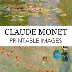 Monet Printable Digital Image Bundle // 20 High Res Claude Monet Images // Instant Download and Print at Home // Claude Monet Paintings