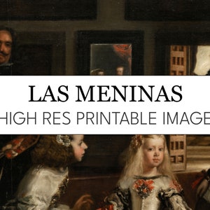 Las Meninas Digital Print // Diego Velazquez Printable High Res Image Download // Las Meninas Print at Home Posters // Peinture célèbre