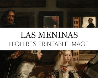 Las Meninas Digital Print // Diego Velazquez Printable High Res Image Download // Las Meninas Print at Home Posters // Famous Painting