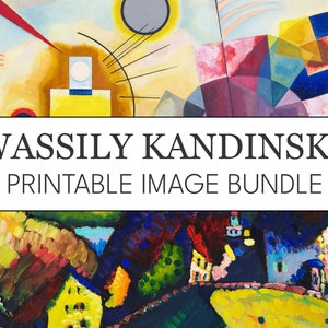 Wassily Kandinsky 22 Printable Images Bundle // Abstract Art Print Instant Download // High Res Modern Art Minimalist Paintings