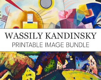 Wassily Kandinsky 22 Printable Images Bundle // Abstract Art Print Instant Download // High Res Modern Art Minimalist Paintings
