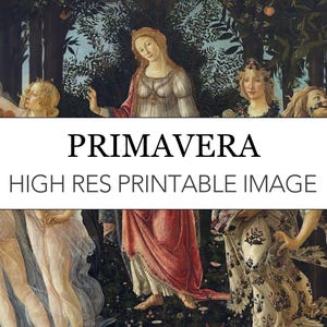 Primavera Botticelli Digital Art Print // Spring Sandro Botticelli Renaissance Painting // High Res Printable Instant Download // Primavera