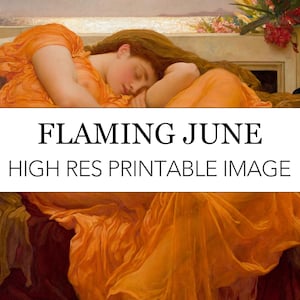 Impressão de junho flamejante: arte pré-rafaelita de Lord Leighton (download digital)