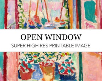Open Window Printable Digital Print // Henri Matisse Famous Fauvism Painting High Res Image Download // Open Window Modern Art Print at Home