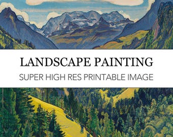 Landscape Painting // Landscape Print // Landscape Wall Art Image Download // Landscape Decor // Print at Home // Landscape Art Poster