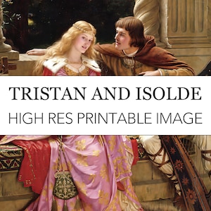 Tristan and Isolde Leighton Digital Print // Tristan and Isolde Edmund Leighton Printable Download // Tristan and Isolde Pre-Raphaelite Art