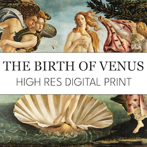 El nacimiento de Venus Botticelli Impresión de arte digital // Pintura renacentista // Descarga instantánea imprimible de alta resolución // Cartel de la mitología de la diosa