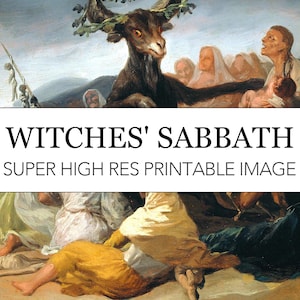 Witches Sabbath Goya Printable Digital Print // Witches Sabbath Goya Black Paintings // High Res Image Download // Francisco de Goya Gothic