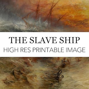 Slave Ship Turner Digital Print // Printable JMW Turner Seascape Images // Slave Ship // William Turner Slaves Thrown Overboard Painting