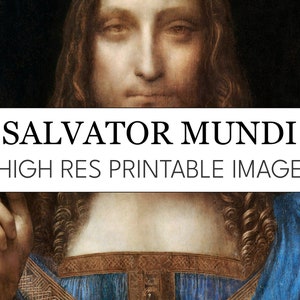 Impresión digital imprimible de Salvator Mundi // Descarga de imagen de alta resolución de Leonardo da Vinci // Pósteres para imprimir en casa de Salvator Mundi