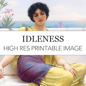 Idleness Godward Digital Print // John William Godward Image Download // Idleness Godward Neoclassicism Poster // Pre-Raphaelite Wall Art