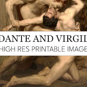 Dante and Virgil Bouguereau Printable Digital Print // William Bouguereau High Res Image Download // Dante and Virgil Print at Home Posters