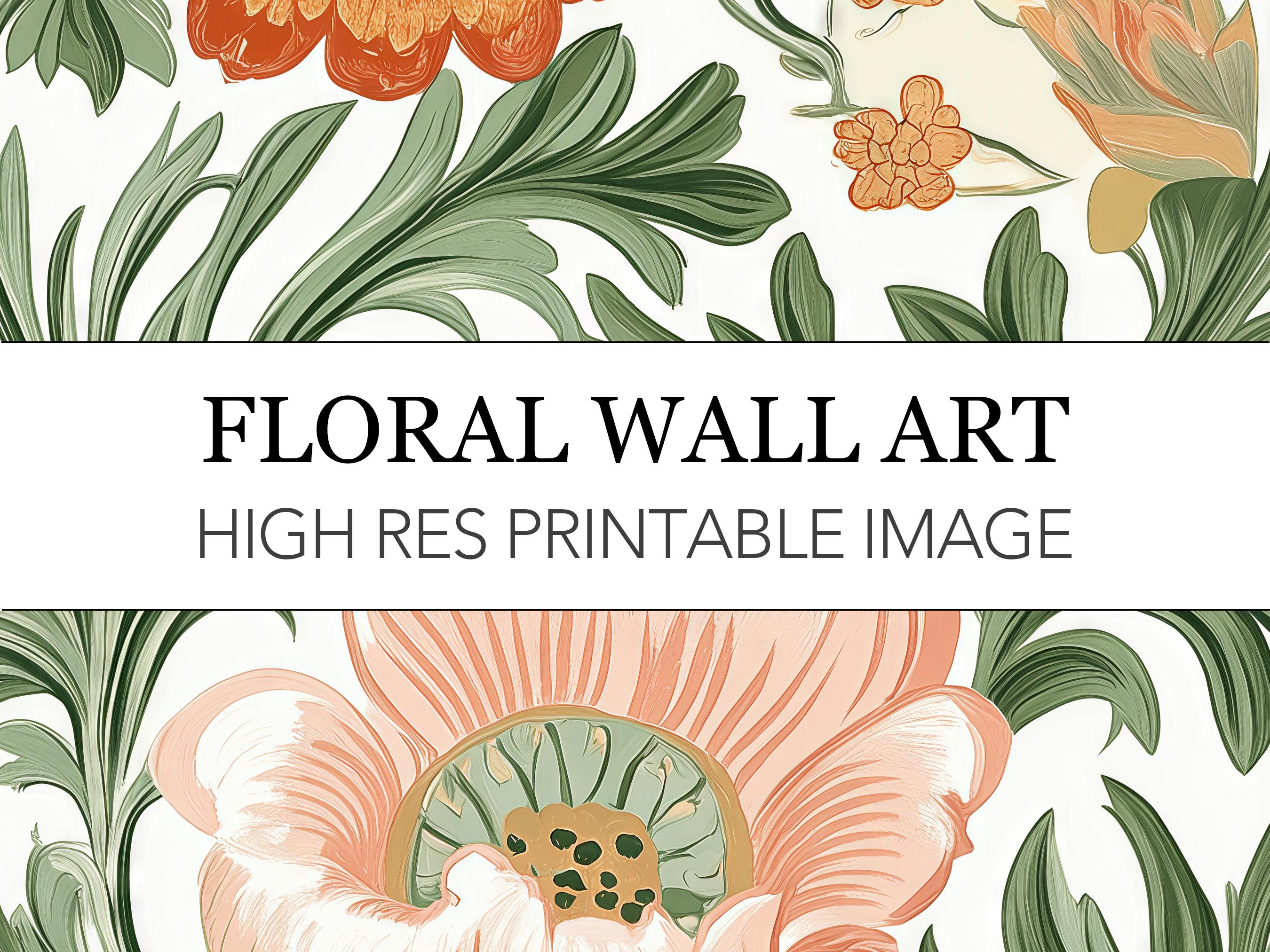 Inspired by William Morris Floral Digital Print // Printable Image Pattern Wallpaper // William Morris Flower Art Style // Commercial Rights