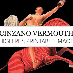 Cinzano Vermouth Cappiello Print // Leonetto Cappiello Vintage Digital Wall Art  // Printable Cinzano Vermouth Posters // French Cafe Poster