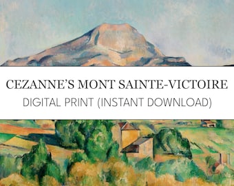 Mont Sainte-Victoire Paul Cezanne Printable // Post-Impressionist French Landscape Painting // Digital Download High Res JPG Art Print