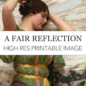 A Fair Reflection Godward Digital Print // John William Godward Image Download // A Fair Reflection Godward Neoclassicism Poster